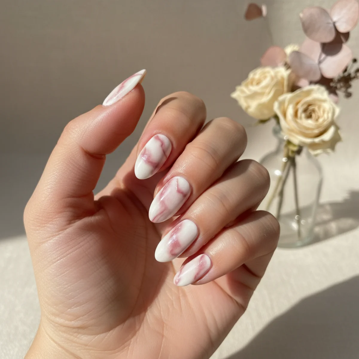 Mirror Chrome Half-Moon Wedding — wedding nail design ideas