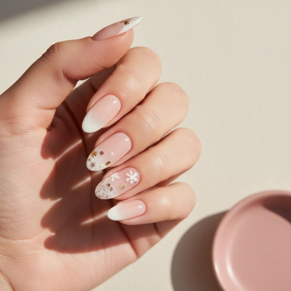 Sheer Milky Bath — wedding nail design ideas
