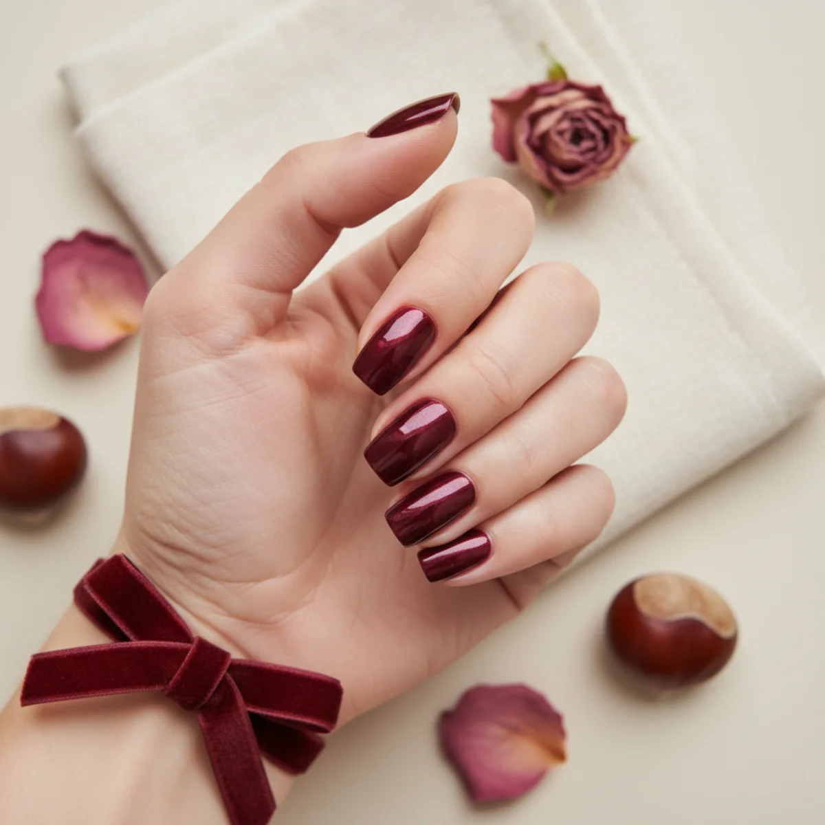 Aurora Chrome Coffin — winter nail design ideas