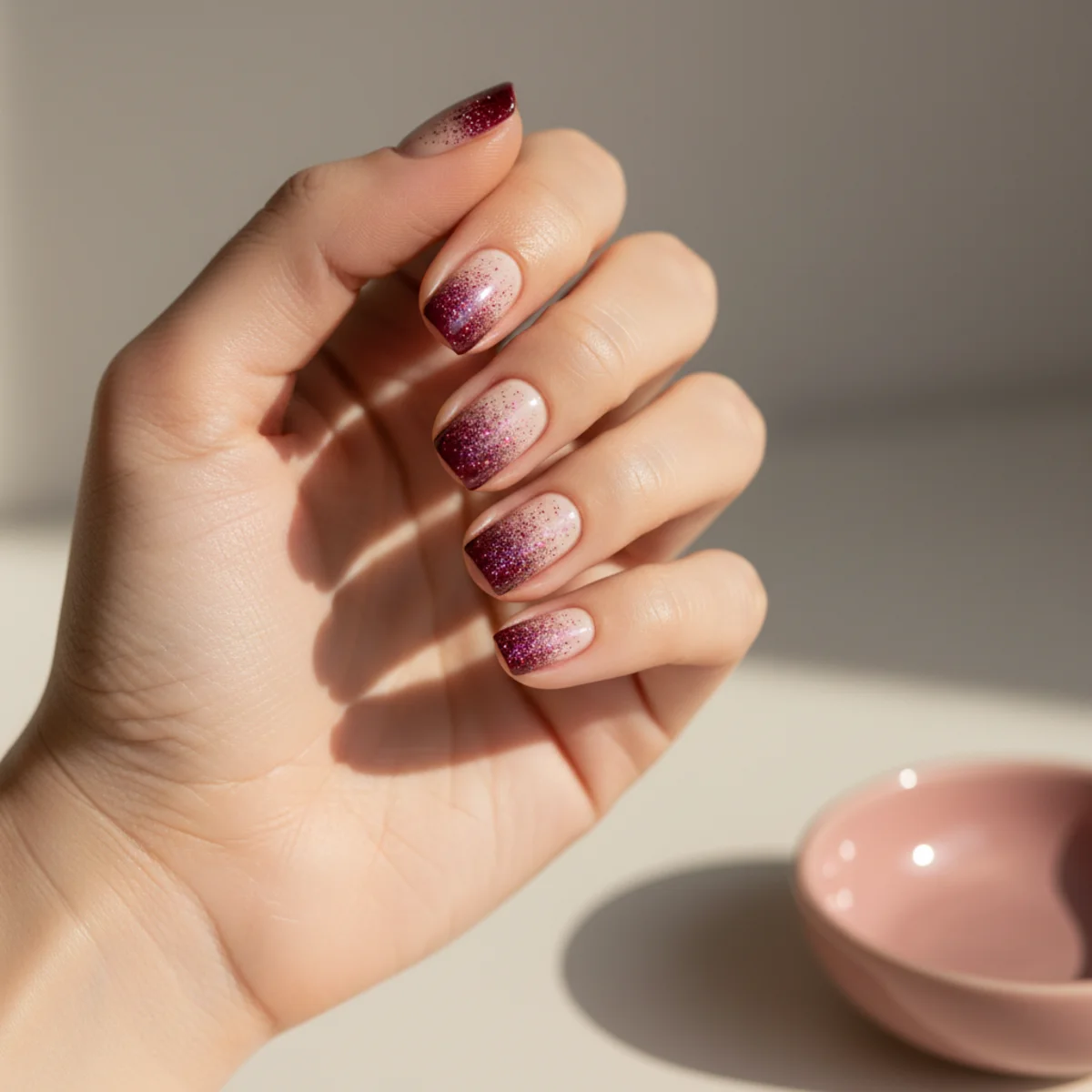 Mirror Silver Half-Moon — winter nail design ideas