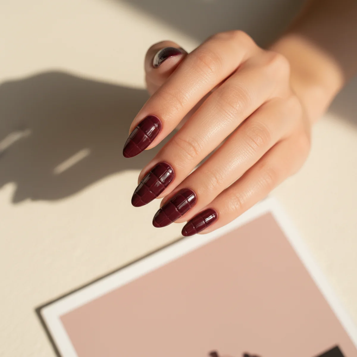 Champagne Foil With Pearl — winter nail design ideas