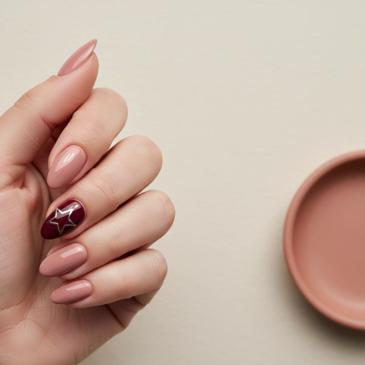 Sheer Olive With Pearl Winter — winter nail design ideas