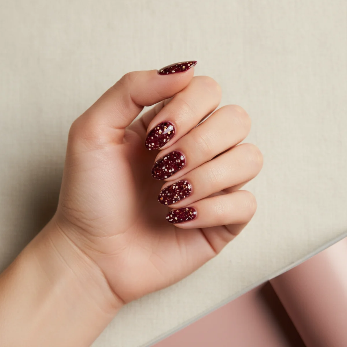 Sheer Forest Green Winter — winter nail design ideas