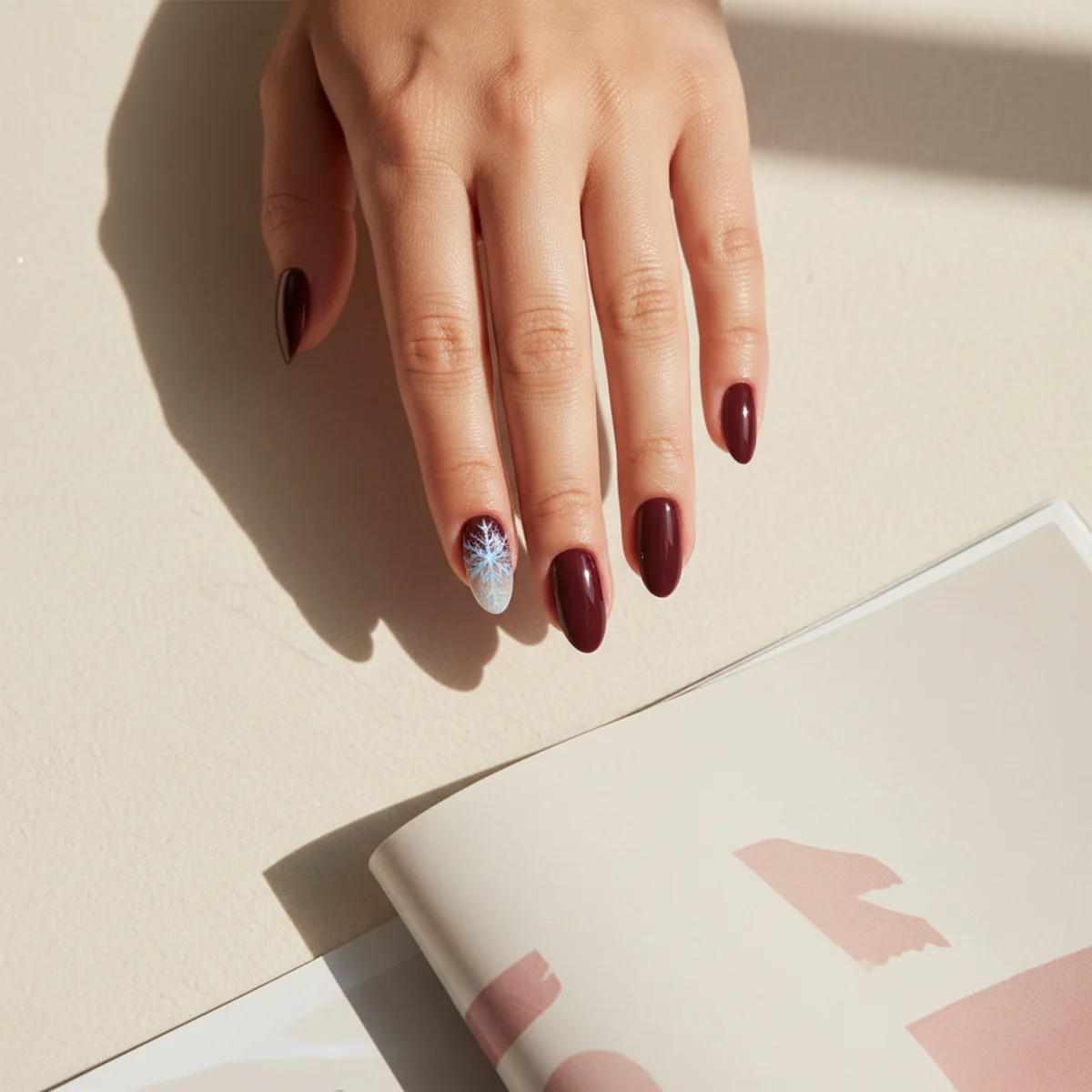 Velvet Forest Green Christmas — winter nail design ideas