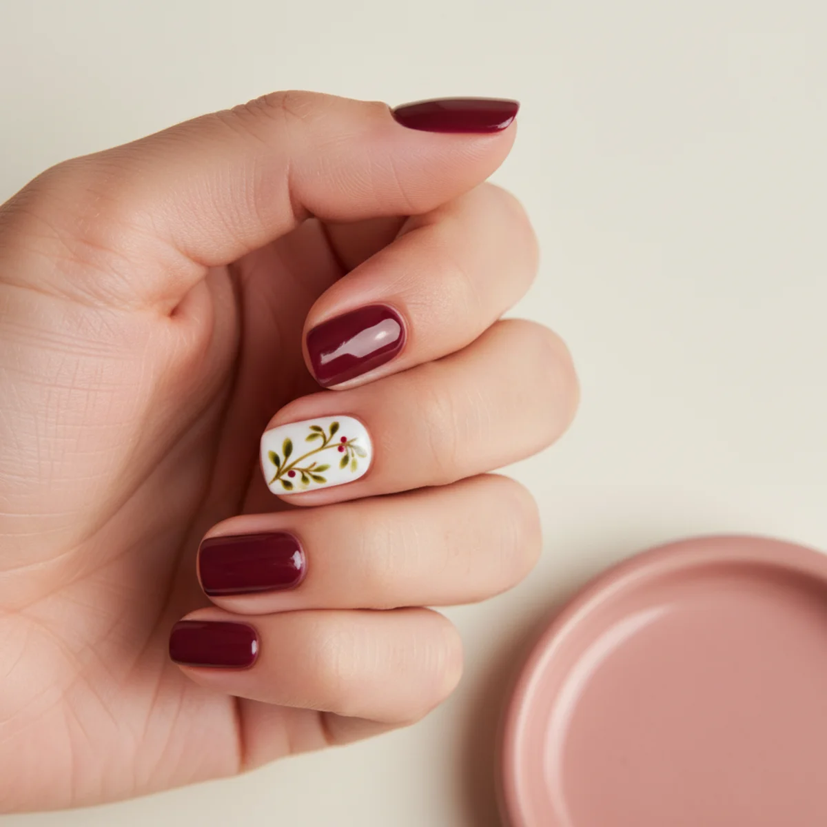 Pearl Outline French — winter nail design ideas