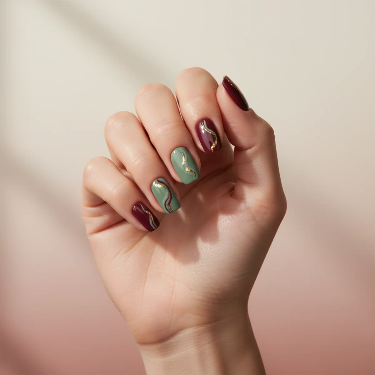 Sheer Pink With Pearl Winter — winter nail design ideas